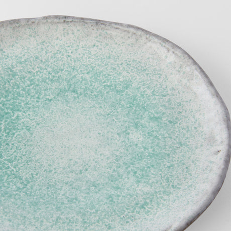 Plate Oval 25cm Aqua Splash Glaze