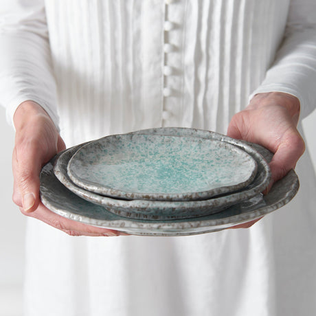 Plate Oval 17x11cm Aqua Splash Glaze