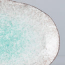 Plate Oval 24x17cm Aqua Splash Glaze