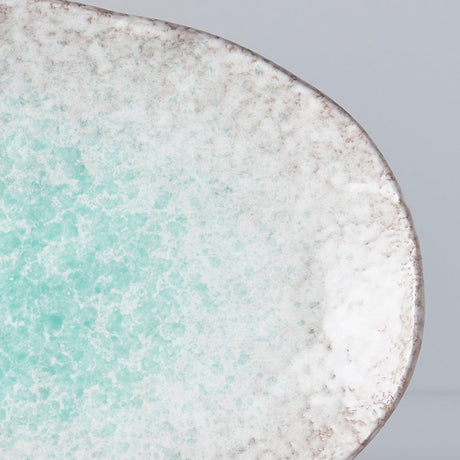 Plate Oval 24x17cm Aqua Splash Glaze