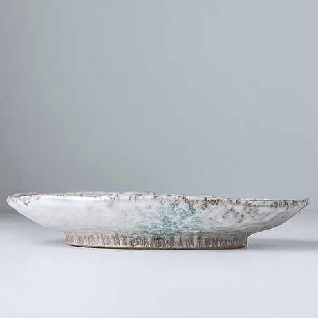 Plate Oval 24x17cm Aqua Splash Glaze