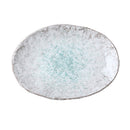 Plate Oval 24x17cm Aqua Splash Glaze