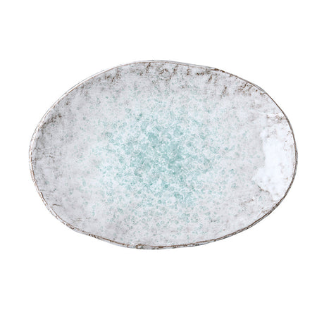 Plate Oval 24x17cm Aqua Splash Glaze
