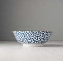 Bowl 19cm Indigo Ikat Herringbone Design