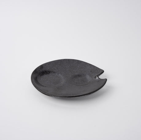 Plate Dimpled 15cm Craft Black Glaze