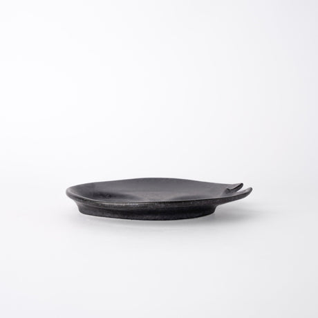 Plate Dimpled 15cm Craft Black Glaze