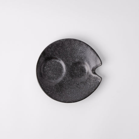 Plate Dimpled 15cm Craft Black Glaze