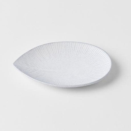 Plate Oval 13.5cm Snow Leaf Glaze