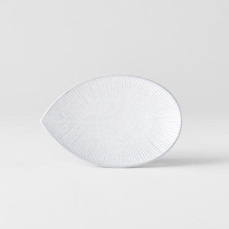Plate Oval 13.5cm Snow Leaf Glaze