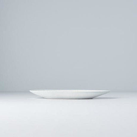 Plate Oval 21.5cm Snow Leaf Glaze