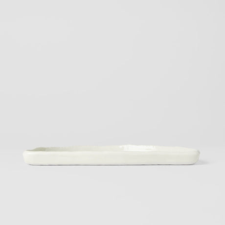 Half Moon Plate 21cm Ivory White Glaze