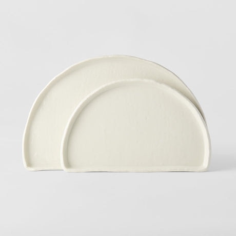 Half Moon Plate 21cm Ivory White Glaze