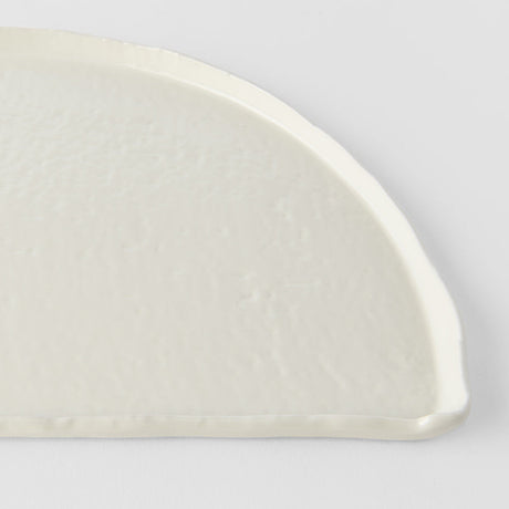 Half Moon Plate 27cm Ivory White Glaze