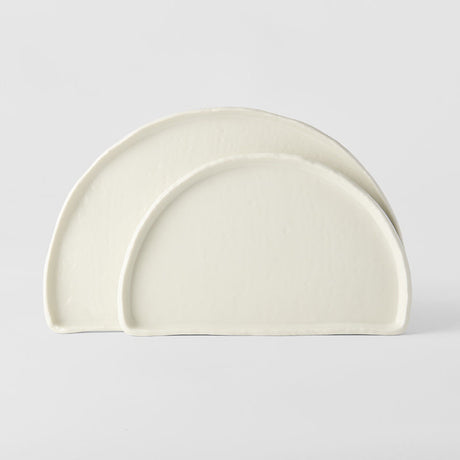 Half Moon Plate 27cm Ivory White Glaze
