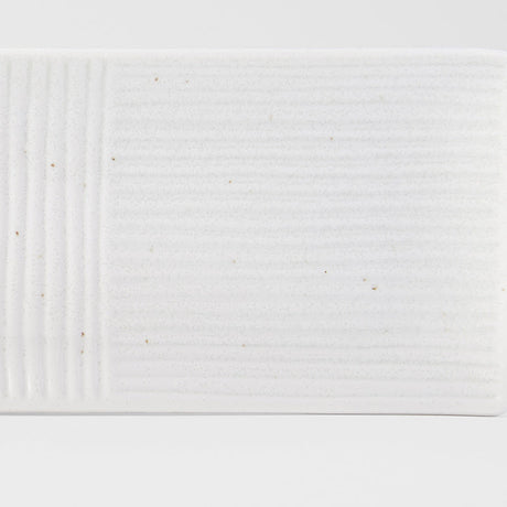 Sashimi Plate 33cm Line Design White Glaze