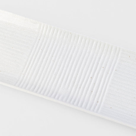 Sashimi Plate 33cm Line Design White Glaze