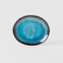 Plate Oval 18cm Sky Blue Glaze