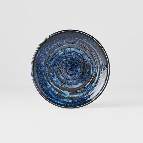 Tapas Plate 17cm Copper Swirl Glaze