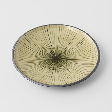 Tapas Plate 17cm Green Converging Line Glaze