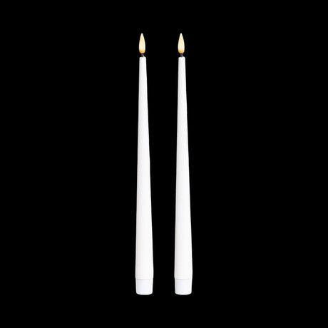 bulk 24 Led Tappered Dinner Candle White 24cm