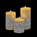 bulk 6 Reflection Led Pillar Candle Rustic White 25cm