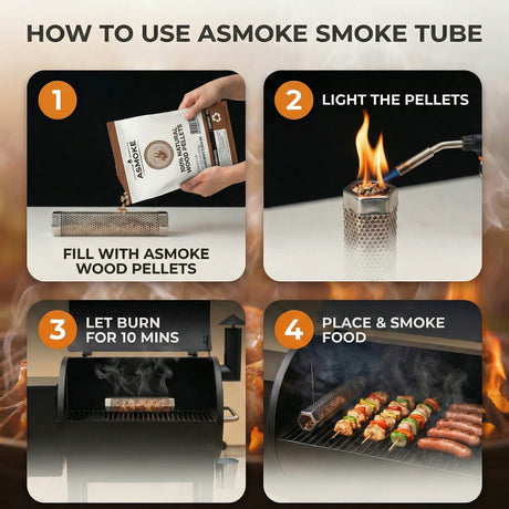 ASMOKE 100% Natural Premium Oak Wood BBQ Pellets for Smoker & Grill (9kg / 20lbs)