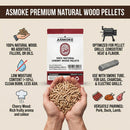 ASMOKE 19kg (40lbs) Premium Cherry Wood BBQ Smoker Pellets Bulk Bundle (8 x 2.27kg Bags)