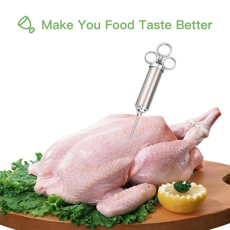 ASMOKE Stainless Steel Meat Injector Syringe Kit