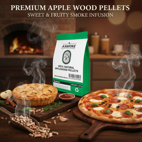 ASMOKE 20lbs (9kg) Wood Pellet Sampler Bundle - 2-Flavour Variety Pack (2x Cherry, 2x Apple) - Best for Pork, Ribs & Poultry
