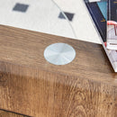 'MINORI' Double Layer Clear Tempered Glass Dark Wood Grain Coffee Table