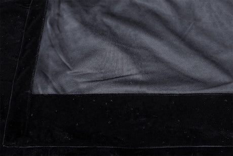 Long Large Velvet Curtains Black PINCH PLEAT 590x270cm + 30 Hooks Polyeste New
