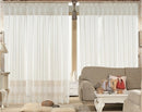 2 Sheer Voile Curtains 530cm wide 230cm long + 30 Hooks New