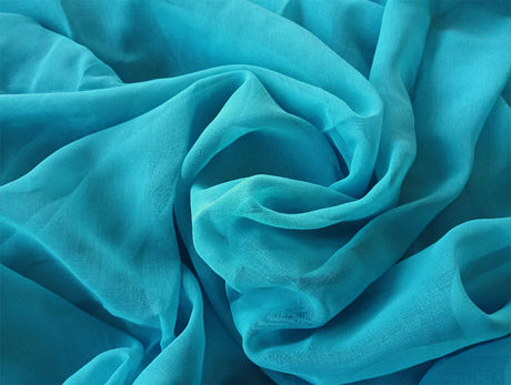 2 Long drop Sheer Voile Curtains 592cm x 270cm Drop+Hooks Pinch Pleat Lake Blue