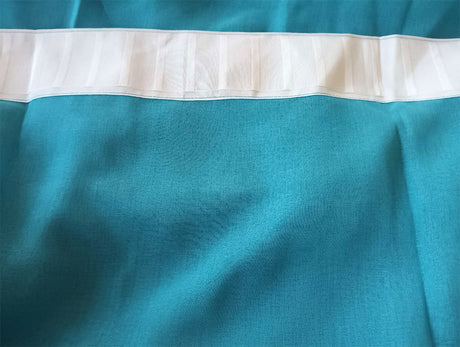 2 Long drop Sheer Voile Curtains 592cm x 270cm Drop+Hooks Pinch Pleat Lake Blue