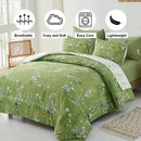 Vintage Delicate green bloom 3 Pc Comforter & Pillow Cover Set