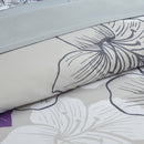 Floral Comforter Set, Queen/King Size, Purple Floral 3-Piece Bedding, Lightweight Microfiber