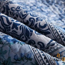 Boho Blue Quilted Coverlet & Pillow Set: Vibrant, Cozy Elegance - king