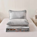 Brown Verdant Quilted Ensemble with Flower Motifs bedspread  and Pillowcases