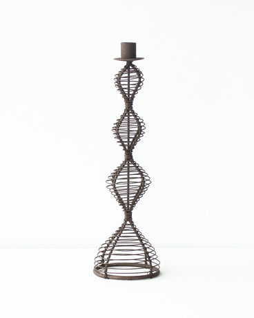 casa-verde-wire-candlestick-dakar-antique-rust