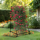 FIN Metal Garden Trellis Arch Climbing Plants Grow Support Frame with Ground Spikes