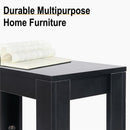 Rustic 2 Tier Side Table Open Accent Table Bedside Storage Slim Coffee End Table