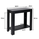 Rustic 2 Tier Side Table Open Accent Table Bedside Storage Slim Coffee End Table