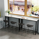 Xxl Marble Kitchen Bar Table Counter Breakfast Dining Table W/ Thicken Metal Leg