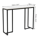 Modern Heavy Real Stone Console Table Hallway Entryway Table Metal Narrow Desk