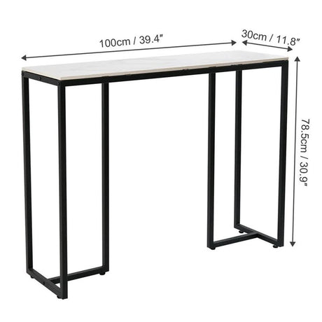 Modern Heavy Real Stone Console Table Hallway Entryway Table Metal Narrow Desk