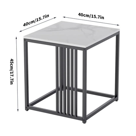 Premium Natural Marble Texture Side End Table Coffee Table Large Bedside Table