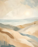 Coastal Drift Floating Frame Canvas Wall Art - Portrait - 40W x 50H cm - Natural Birch