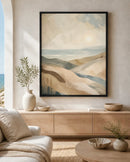 Coastal Drift Floating Frame Canvas Wall Art - Portrait - 40W x 50H cm - Natural Birch