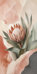 Protea Hush Floating Frame Canvas Wall Art - Portrait - 40W x 50H cm - Black