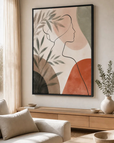 Quiet Muse Floating Frame Canvas Wall Art - Portrait - 60W x 80H cm - White